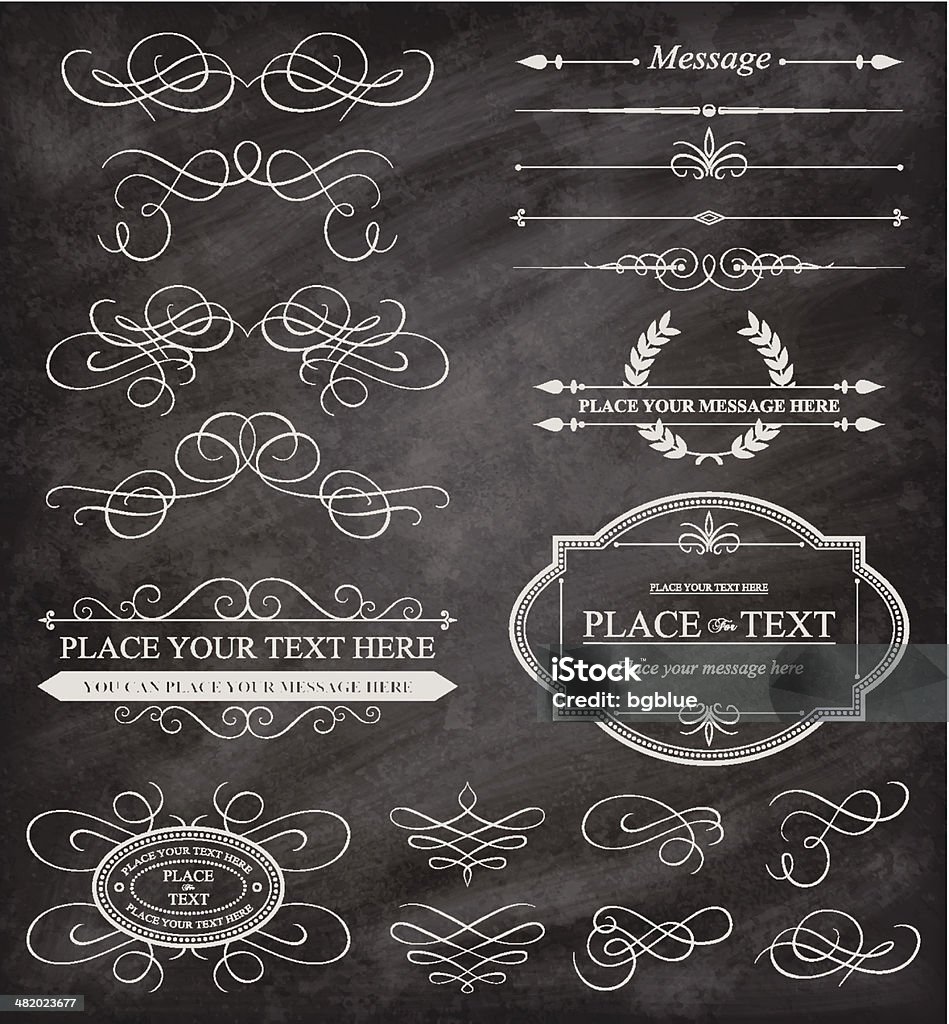 Chalkboard design elements - arte vectorial de Abstracto libre de derechos