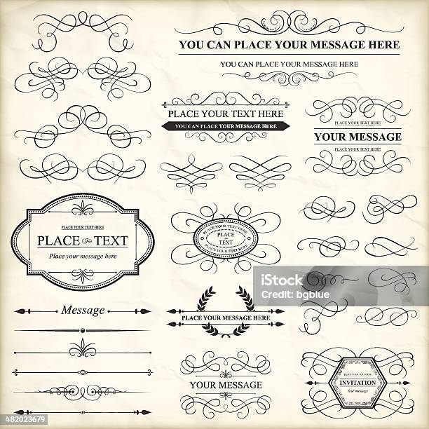 Ilustración de Calligraphic Elementos Decorativos Vintage Frames y más Vectores Libres de Derechos de Antigualla