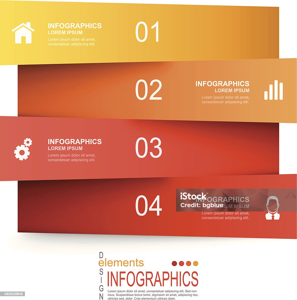 Vektor-illustration von Papier Infografiken Elemente - Lizenzfrei Informationsgrafik Vektorgrafik