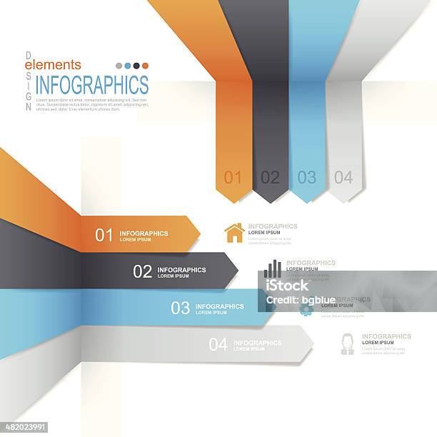 Astratto Infografica - Immagini vettoriali stock e altre immagini di Infografica - Infografica, Quattro oggetti, Affari