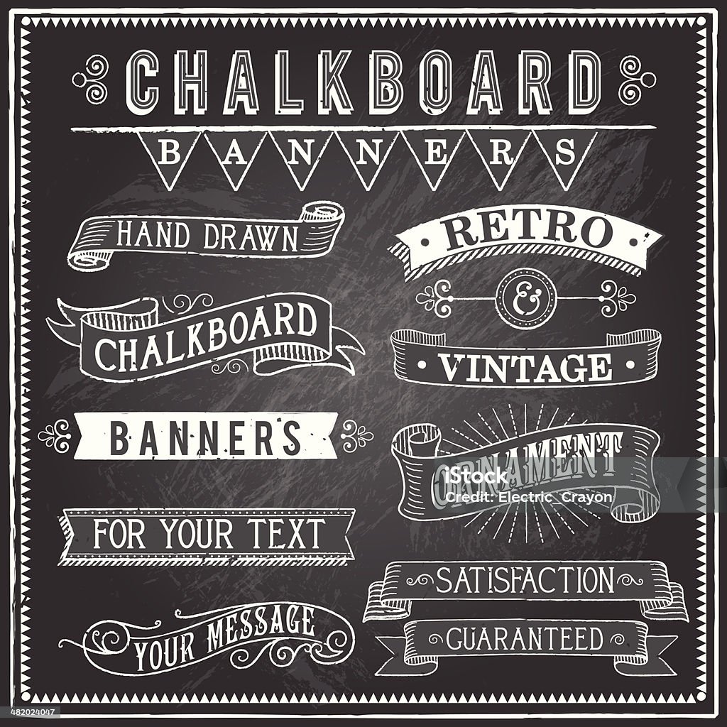 Vintage Banners Chalkboard - Vetor de Quadro-negro royalty-free