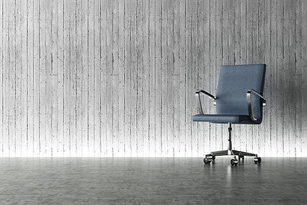 현대적인 사무용 의자, 조명 효과 장식된 - 사무실 의자 뉴스 사진 이미지