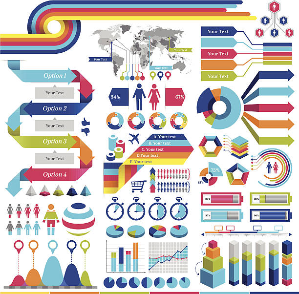 Infographics Elements World map referenced from: bar graph with arrow stock illustrations