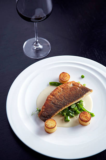 istock Grilled sea-bass in white sauce 482026311