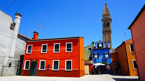 istock Burano colorful building architecture with church background 482029150