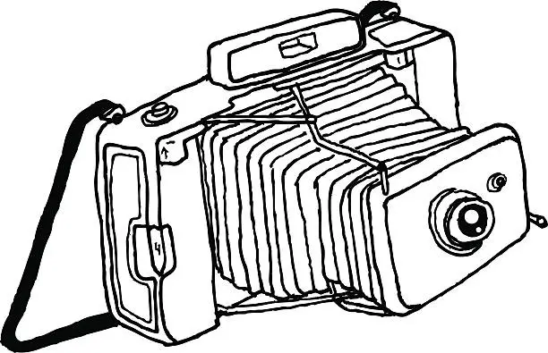 Vector illustration of Vintage Camera Drawing