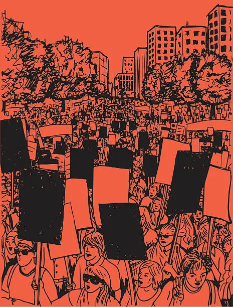 Vector illustration of Protest