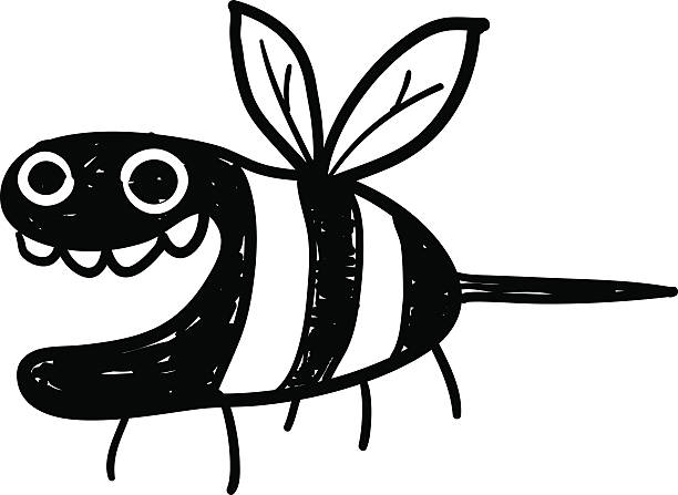 Bee Doodle vector art illustration