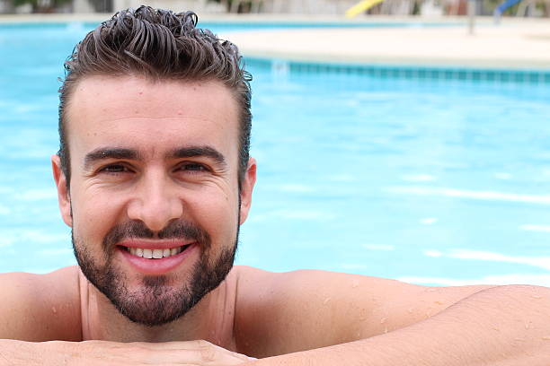 istock Portrait of a handsome natural man in the pool 482029962