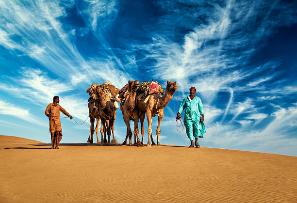 First person view of a camel riding experience - Thar desert, Rajasthan, India