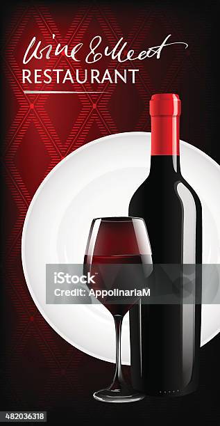 Vector Restaurant Menu Design Stock Illustration - Download Image Now - 2015, Bar - Drink Establishment, Black Color