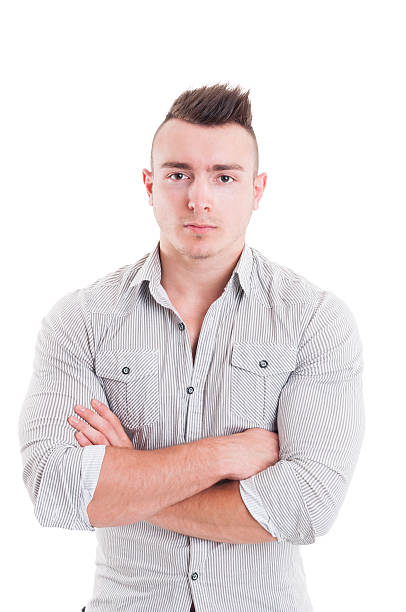 istock Strong and confident man model posing with arms crossed 482038536