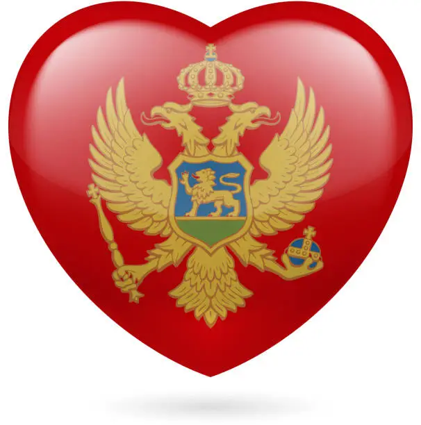 Vector illustration of Heart icon of Kyrgyzstan