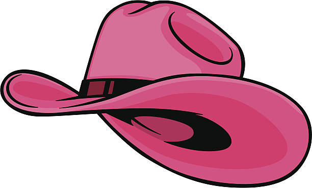 pink cowboy-hut - cowboyhut stock-grafiken, -clipart, -cartoons und -symbole