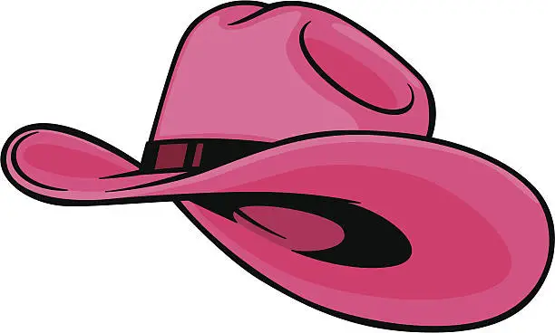 Vector illustration of pink cowboy has