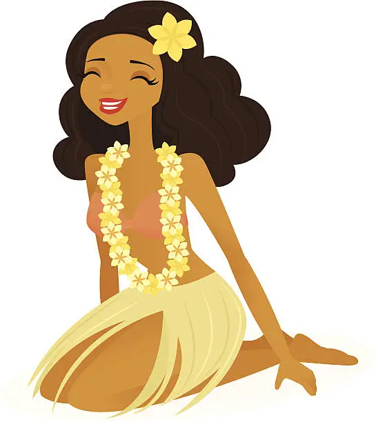 Vector illustration of Hula Girl