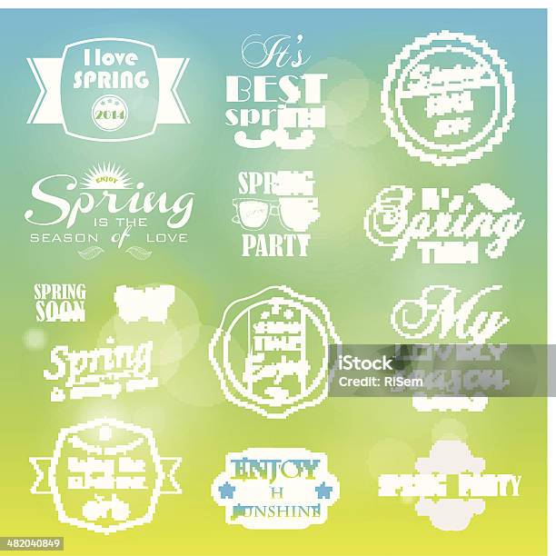 Spring Labels Stock Illustration - Download Image Now - Abstract, Art, Art And Craft