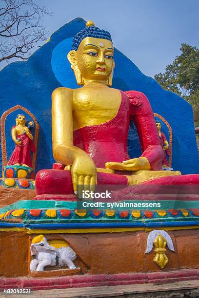 Statue Of Buddha Kathmandu Stock Photo - Download Image Now - Adult, Ancient, Architecture