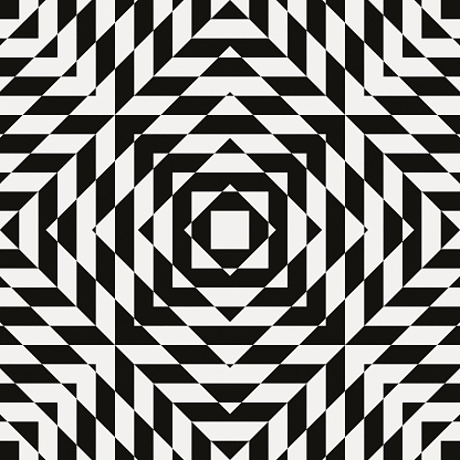 Chaotic geometric black pattern on white textured paper