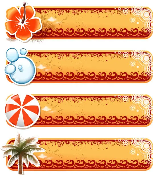 Vector illustration of blank summer banners