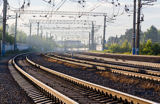 istock rotate multiple railroad tracks in summer and hot weather 482044198