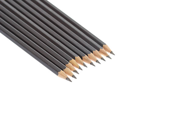 Black pencils. Hard and black pencils,isolated on white background. nub stock pictures, royalty-free photos & images