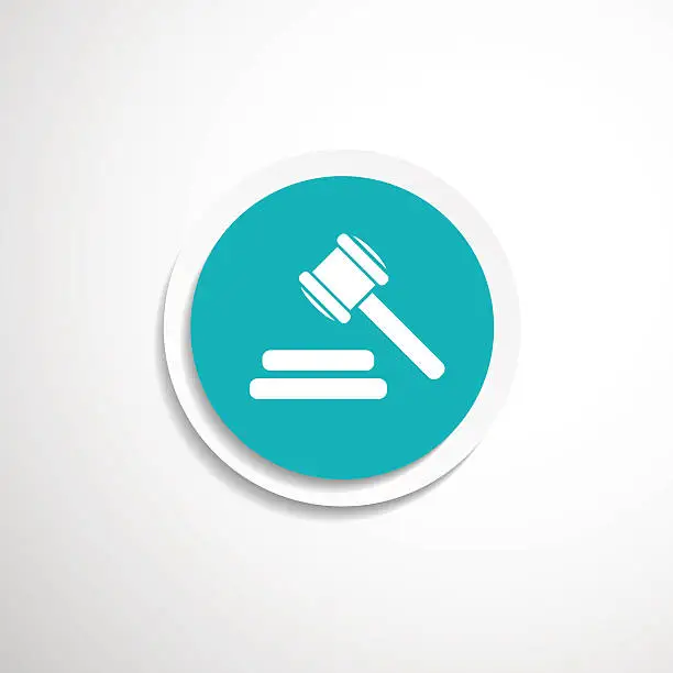 Vector illustration of icon gray background gavel law legal hammer