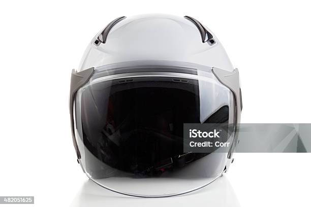 White Jet Fighter Style Helmet Stock Photo - Download Image Now - Helmet, Sports Helmet, Air Vehicle