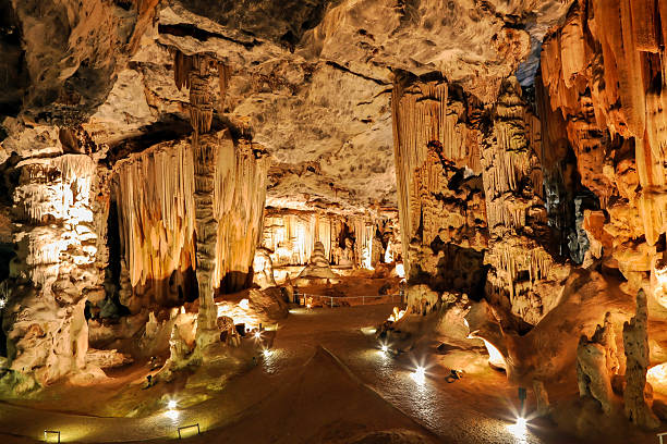 Limestone Cavern Formations stock photo