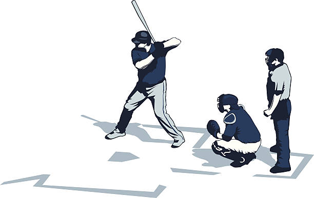 ilustrações de stock, clip art, desenhos animados e ícones de jogadores de beisebol - baseball catcher baseball umpire batting baseball player