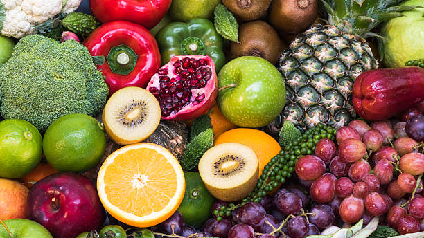 istock Group of Fruits and vegetables organics 482055852