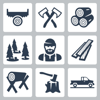 Vector lumberjack icons set