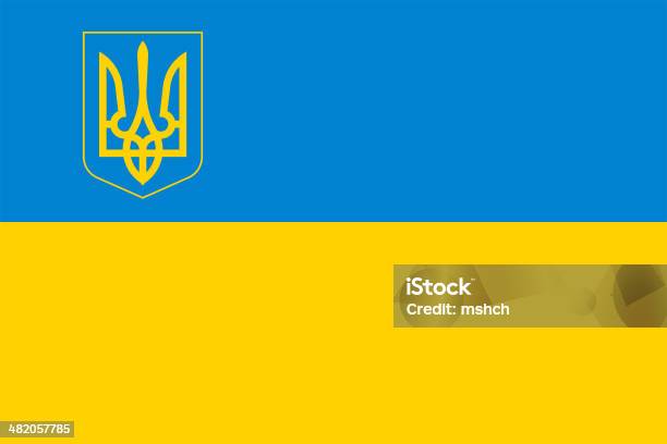 Flag Of Ukraine With Coat Of Arms Stock Photo - Download Image Now - Backgrounds, Blue, Coat Of Arms