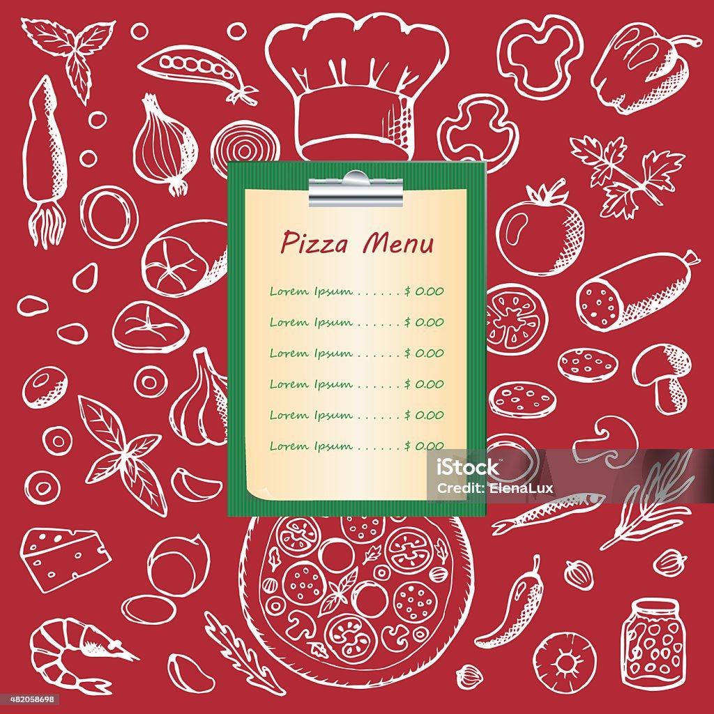 Restaurant menu with hand drawn doodle elements Vector illustration for menu, posters, prints, banners, web design, covers 2015 stock vector