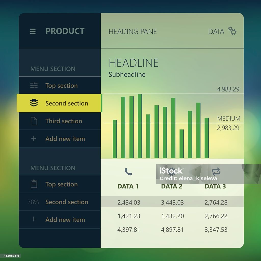 Screen Interface Simple Modern User Interface Screen Template For Mobile Smart Phone Or Stock ...