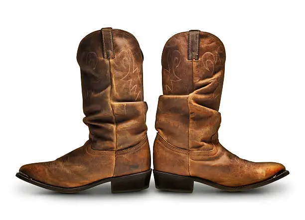 Photo of Cowboy Boots Isolated On A White Background
