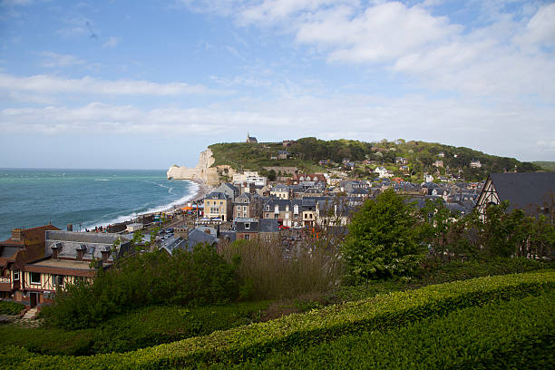 istock Panoramic views of famous village d'Etretat 482060198