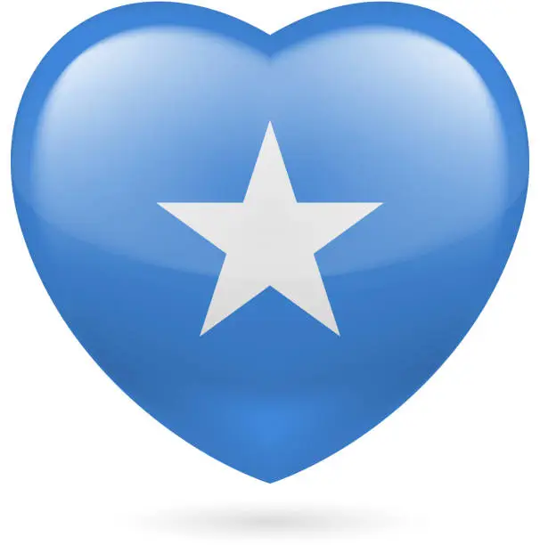 Vector illustration of Heart icon of Somalia