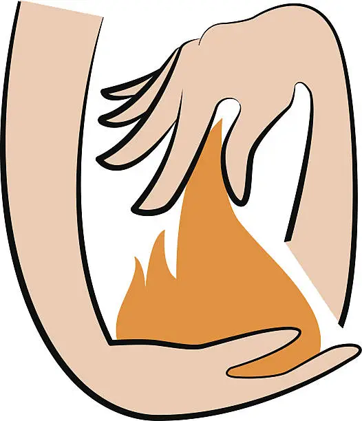 Vector illustration of Fire in hands