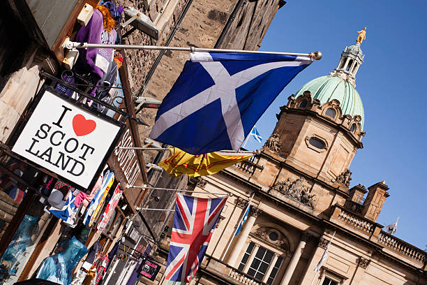 Bank of Scotland, Scottish tourism destination stock photo