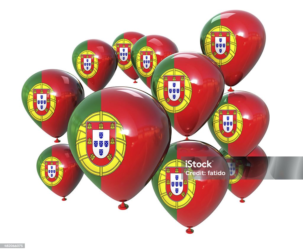 Bandeira em balões de Portugal - Foto de stock de Balão - Decoração royalty-free