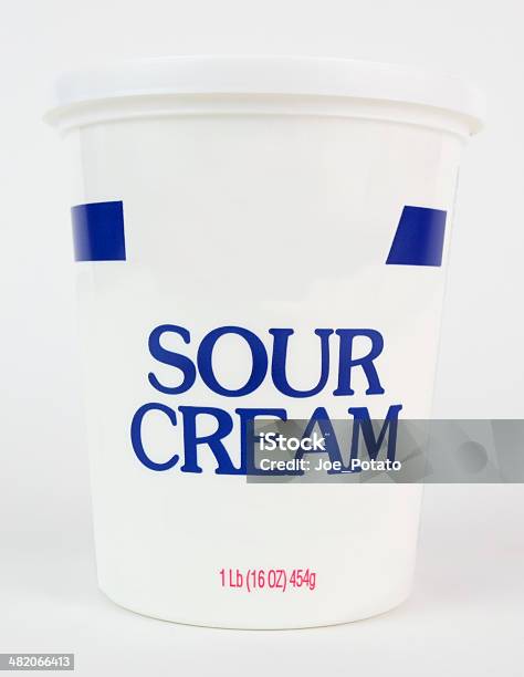 Sour Cream Stock Photo - Download Image Now - Sour Cream, Container, Cream - Dairy Product