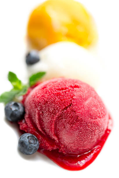 istock Ice-cream scoops with blueberry and mint leaf 482066435