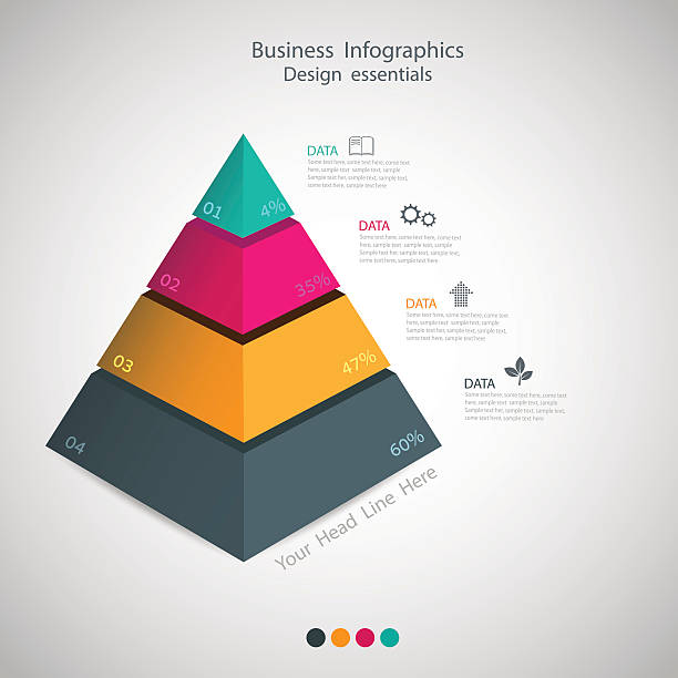 illustrations, cliparts, dessins animés et icônes de abstrait infographie de pyramide de vecteur-éléments décuplés par la chaleur. - baseball sport vector illustration and painting