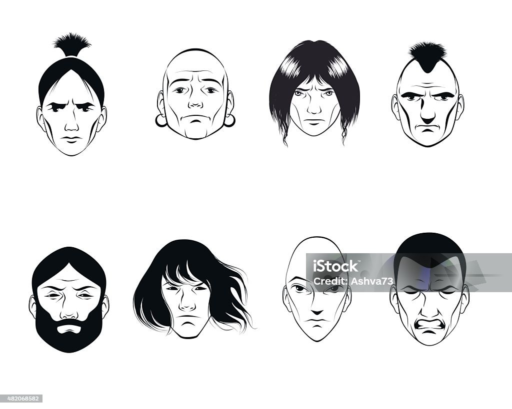 Set of eight persons Vector illustration of a set of eight persons 2015 stock vector