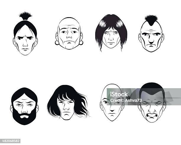 Set Of Eight Persons Stock Illustration - Download Image Now - 2015, Adult, Adults Only