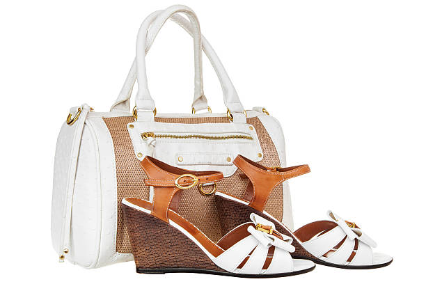 istock Ladies handbag and summer sandals 482069381