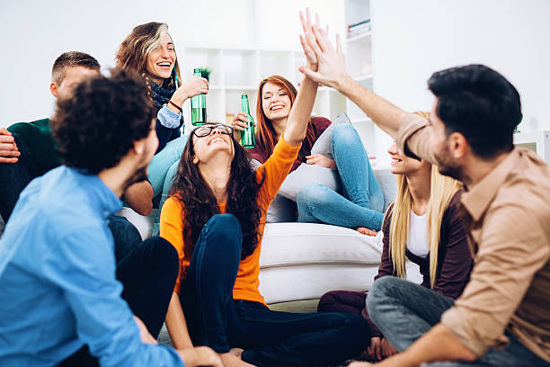 istock Young people having party at home 482071020