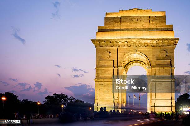 Photo libre de droit de La Porte De Linde Dans La Nuit New Delhi banque d'images et plus d'images libres de droit de India Gate - India Gate, New Delhi, Inde