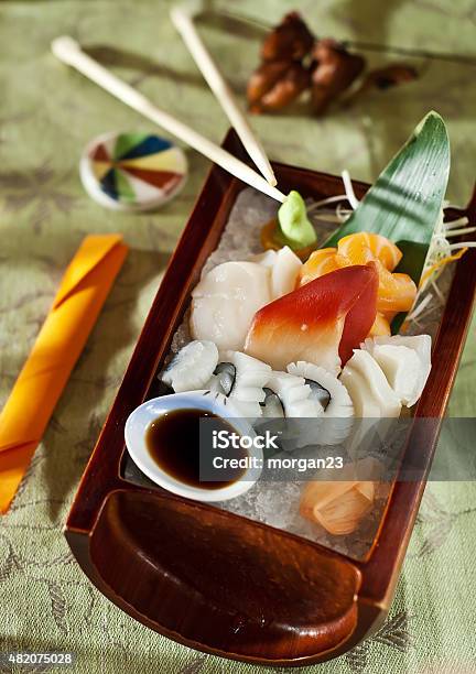 Japanese Sashimi Raw Fish Stock Photo - Download Image Now - 2015, Animal, Asia